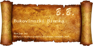 Bukovinszki Bianka névjegykártya